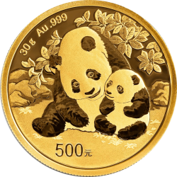 Kaufen Sie die 30 Gramm China Panda Goldmünze 2024 bei Goldwechselhaus