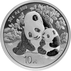 Kaufen Sie den 30 g China Panda Silber bei Goldwechselhaus