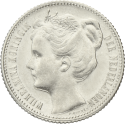 ½ gulden Wilhelmina Diadeem